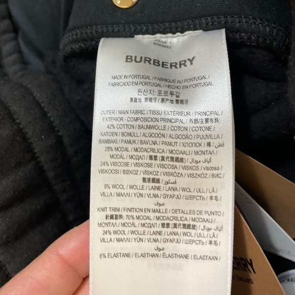 NWT Burberry “Caindk” Embroidered Logo Jersey Joggers (SBin) - Picture 13 of 14